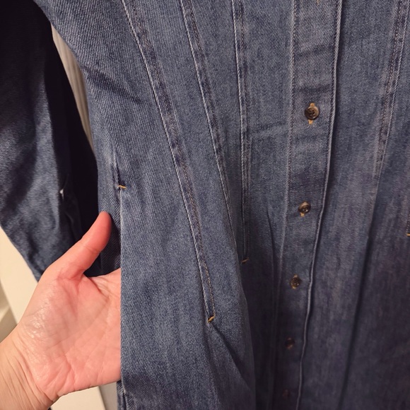 NWT COS Oversized Waisted Denim Shirt Dress Midi Length Size 8 - Picture 7 of 15